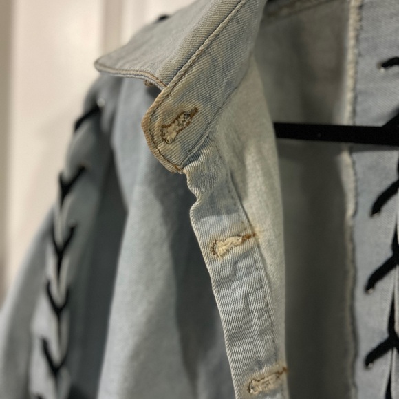 Rehab Denim Crop Jacket with Strings | Women’s Medium - Picture 6 of 12